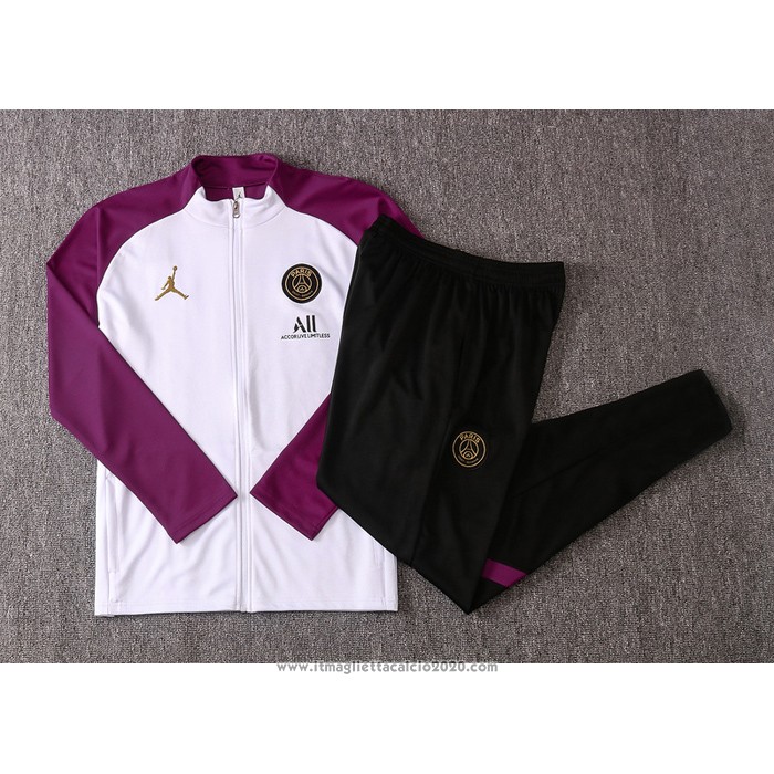 Tuta da Track Giacca Paris Saint-Germain Jordan 2020 2021 Bianco